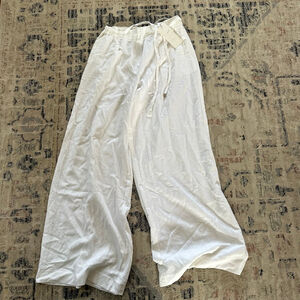NWT Women’s ZARA White Wide Leg Pants M